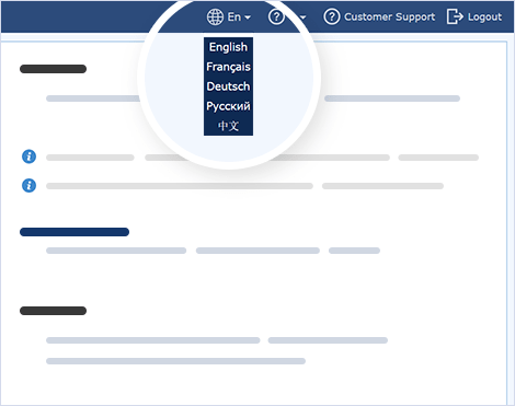 Wählen Sie Ihre Sprache für die Webagenten-App-Oberfläche Sprachumschaltung in Web-Chat-Agent-Anwendung